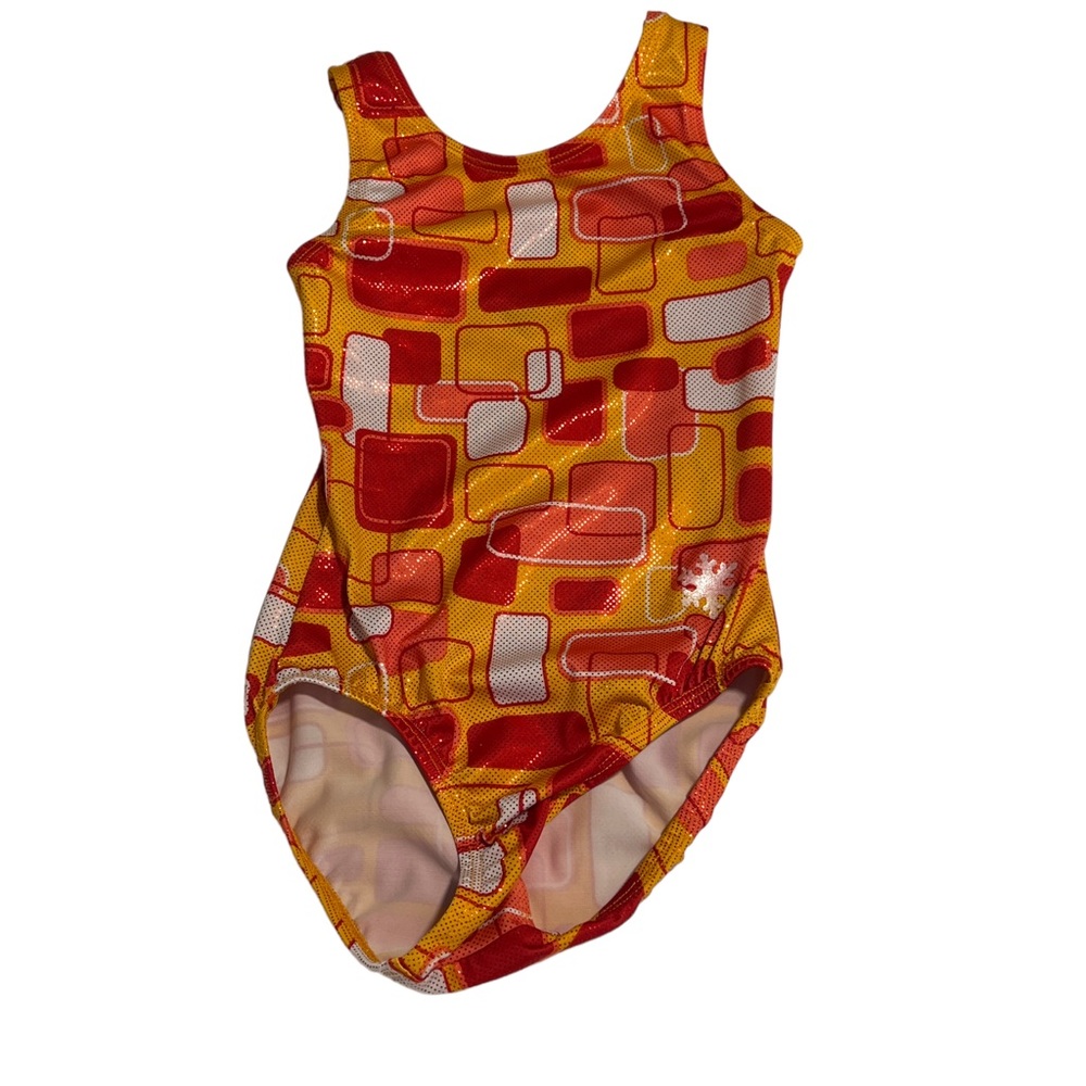 Snowflake Designs red orange leotard